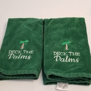 Christmas Hand Towels Deck The Palms 15 x 22 100% Cotton St Nicholas Square